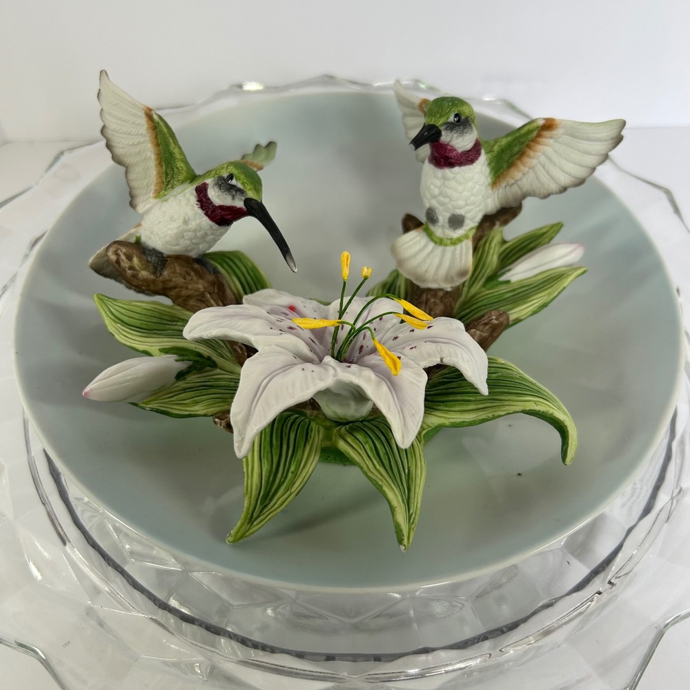 Seymour Mann Connoisseur Hummingbird Figurine Lily‎ Flower Plate Limited
